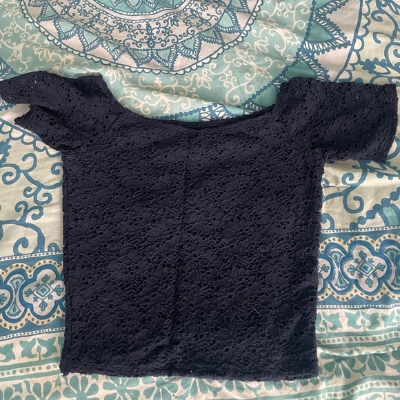 Abercrombie & Fitch Tops - NAVY LACE BLUE TOP
